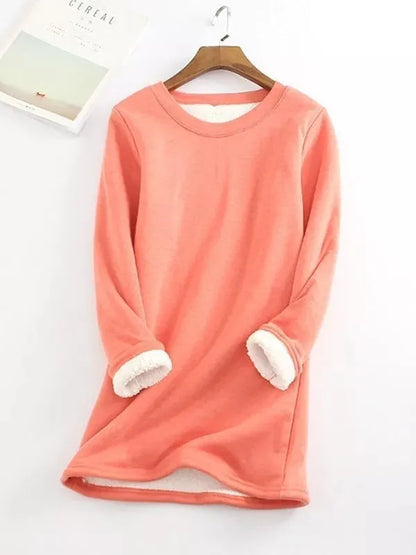 Casual Cotton Round Neck Solid Sweatshirt