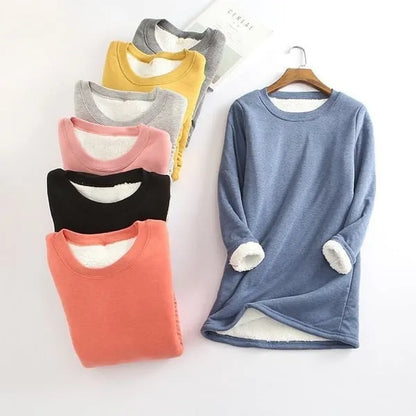 Casual Cotton Round Neck Solid Sweatshirt