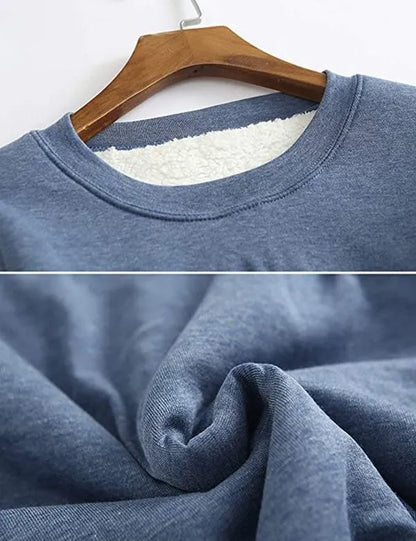 Casual Cotton Round Neck Solid Sweatshirt